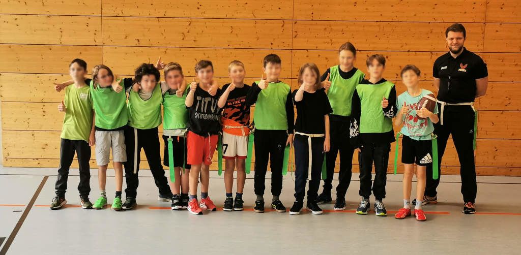 Nico Marx, Jugendtrainer Regensburg Phönix Schnuppertraining mit Schülern der Mittelschule